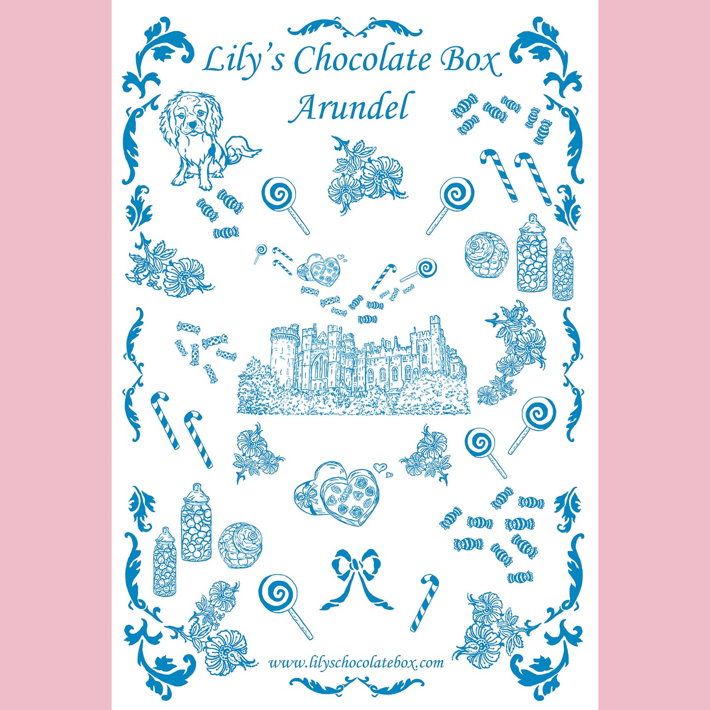 Lily's Chocolate Box Tea Towel