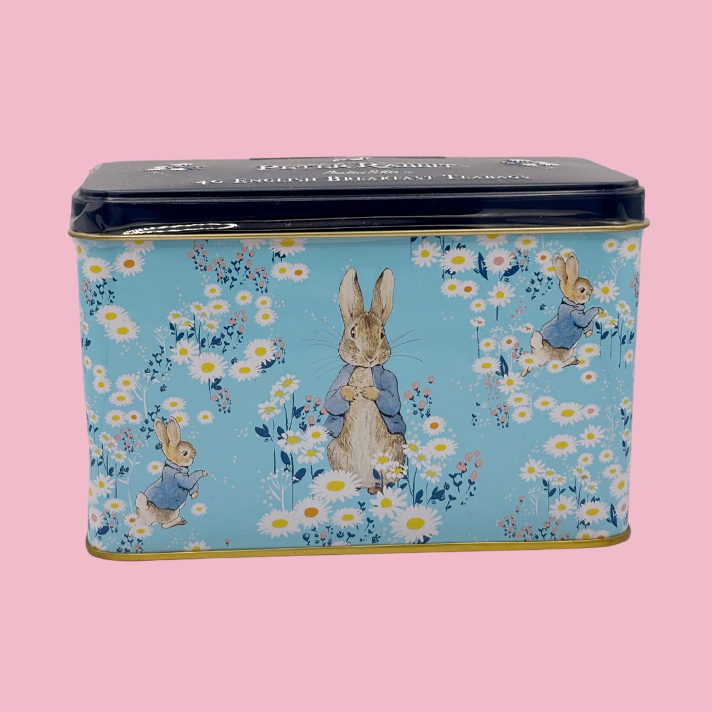 Beatrix Potter, Peter Rabbit with daisies Tea Tin, 40 English Breakfast tea bags