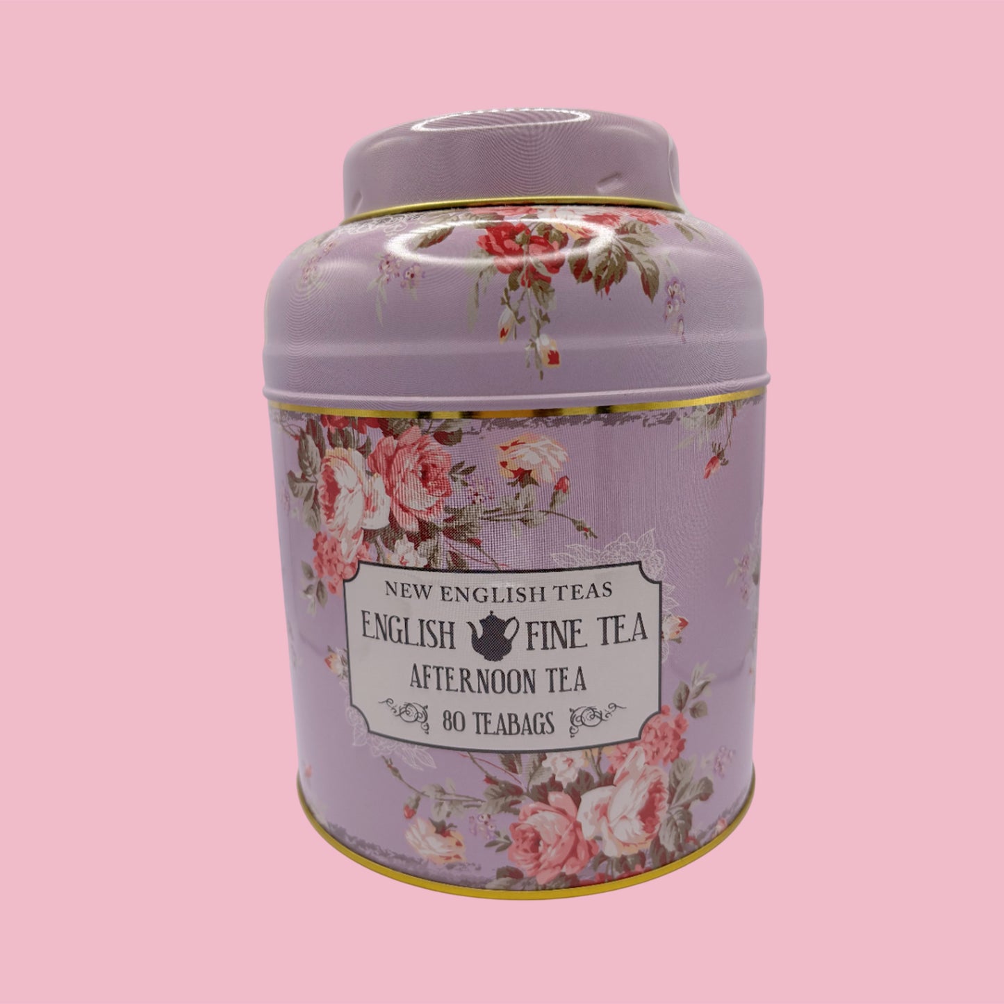 Victorian Floral Tea Caddy English Fine Tea, 80 Afternoon Tea Bags